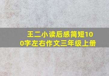 王二小读后感简短100字左右作文三年级上册