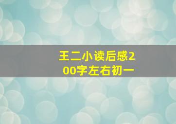 王二小读后感200字左右初一