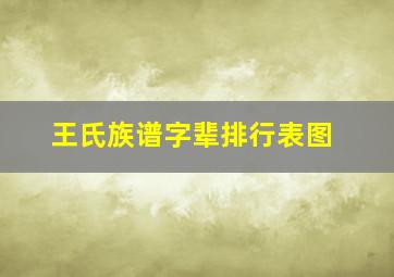 王氏族谱字辈排行表图