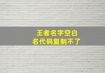 王者名字空白名代码复制不了