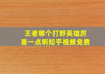 王者哪个打野英雄厉害一点啊知乎视频免费