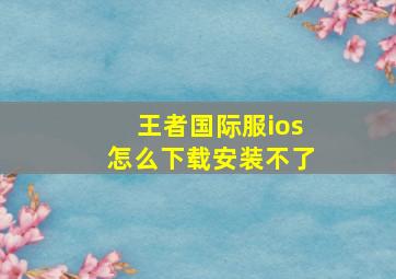 王者国际服ios怎么下载安装不了