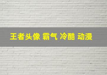 王者头像 霸气 冷酷 动漫