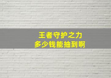 王者守护之力多少钱能抽到啊