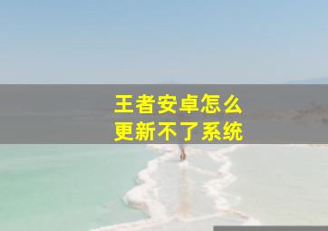 王者安卓怎么更新不了系统