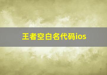 王者空白名代码ios