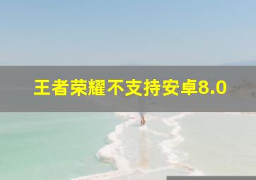 王者荣耀不支持安卓8.0