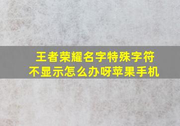 王者荣耀名字特殊字符不显示怎么办呀苹果手机