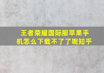 王者荣耀国际服苹果手机怎么下载不了了呢知乎