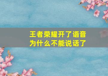 王者荣耀开了语音为什么不能说话了