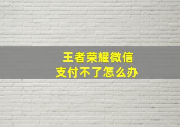 王者荣耀微信支付不了怎么办