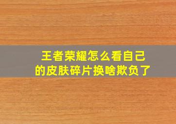 王者荣耀怎么看自己的皮肤碎片换啥欺负了