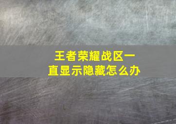 王者荣耀战区一直显示隐藏怎么办