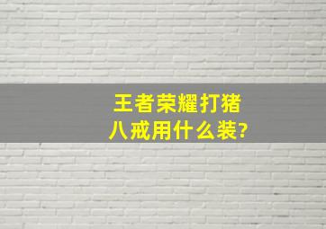 王者荣耀打猪八戒用什么装?