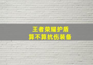 王者荣耀护盾算不算抗伤装备