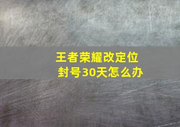 王者荣耀改定位封号30天怎么办