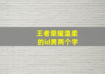 王者荣耀温柔的id男两个字