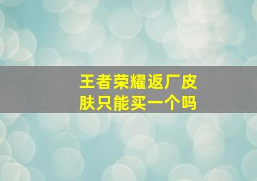 王者荣耀返厂皮肤只能买一个吗