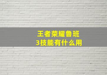 王者荣耀鲁班3技能有什么用