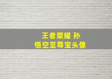 王者荣耀 孙悟空至尊宝头像