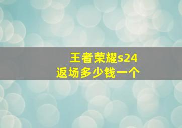 王者荣耀s24返场多少钱一个