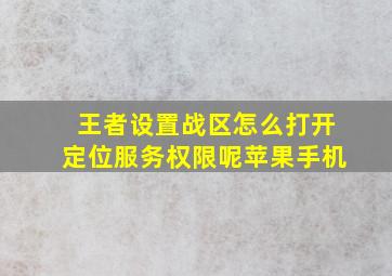 王者设置战区怎么打开定位服务权限呢苹果手机