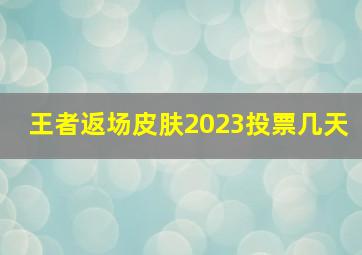 王者返场皮肤2023投票几天