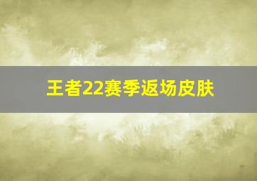 王者22赛季返场皮肤