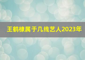 王鹤棣属于几线艺人2023年