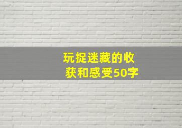 玩捉迷藏的收获和感受50字