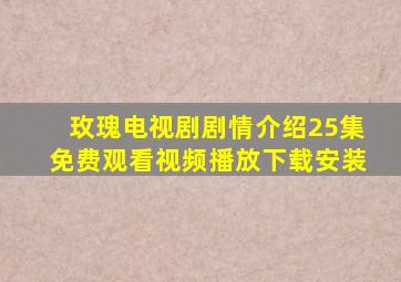 玫瑰电视剧剧情介绍25集免费观看视频播放下载安装