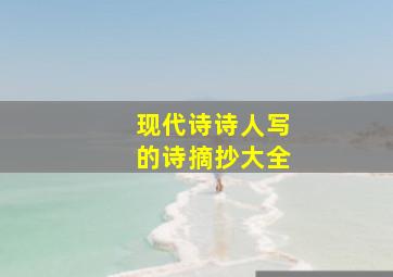 现代诗诗人写的诗摘抄大全