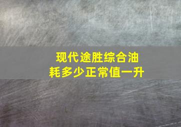 现代途胜综合油耗多少正常值一升