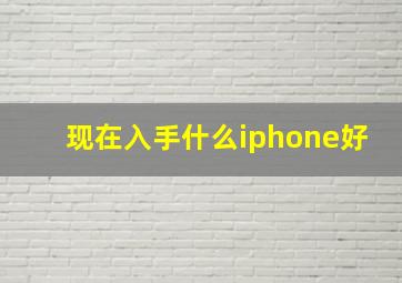 现在入手什么iphone好