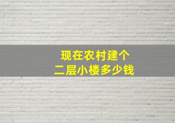 现在农村建个二层小楼多少钱