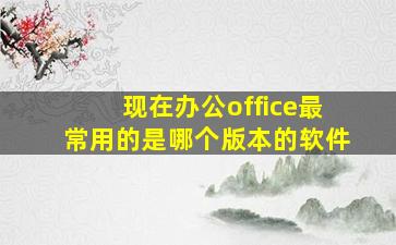 现在办公office最常用的是哪个版本的软件