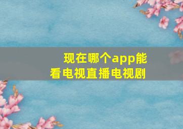 现在哪个app能看电视直播电视剧