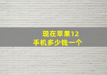 现在苹果12手机多少钱一个