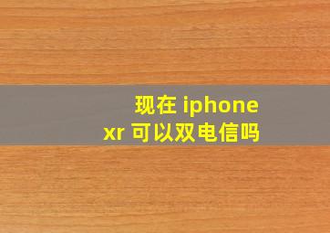 现在 iphone xr 可以双电信吗