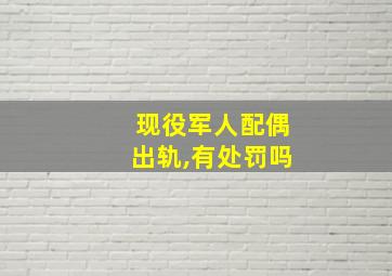 现役军人配偶出轨,有处罚吗