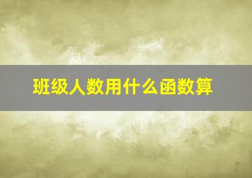 班级人数用什么函数算