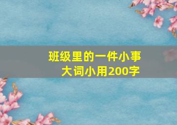 班级里的一件小事大词小用200字