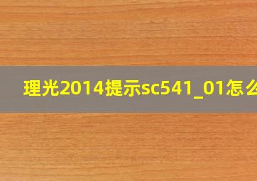 理光2014提示sc541_01怎么清