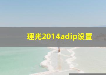 理光2014adip设置