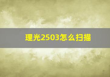 理光2503怎么扫描