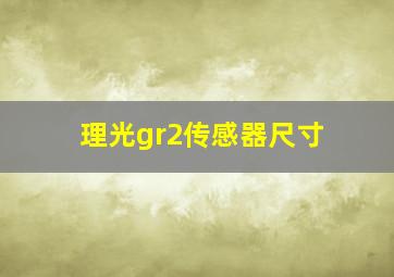 理光gr2传感器尺寸