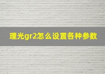 理光gr2怎么设置各种参数