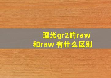 理光gr2的raw和raw+有什么区别