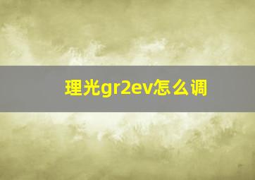 理光gr2ev怎么调