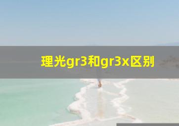 理光gr3和gr3x区别